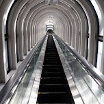 escalator to the floating garden in Osaka, Japan 
