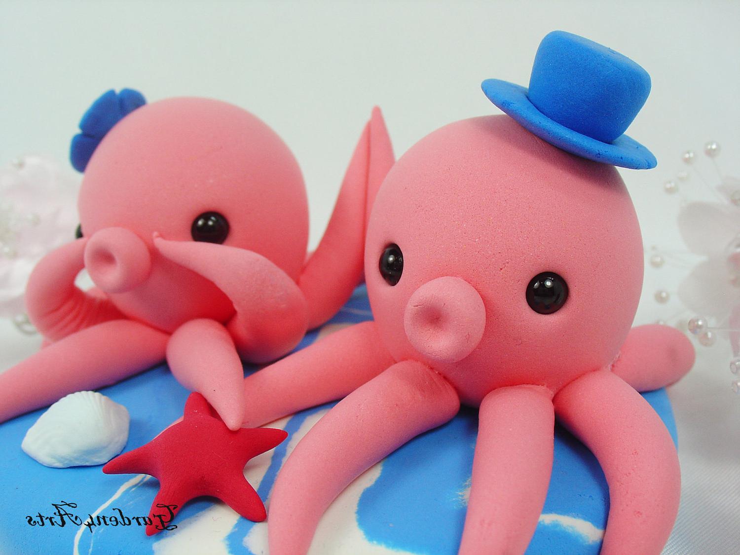 Red Pink Octopus Love Wedding