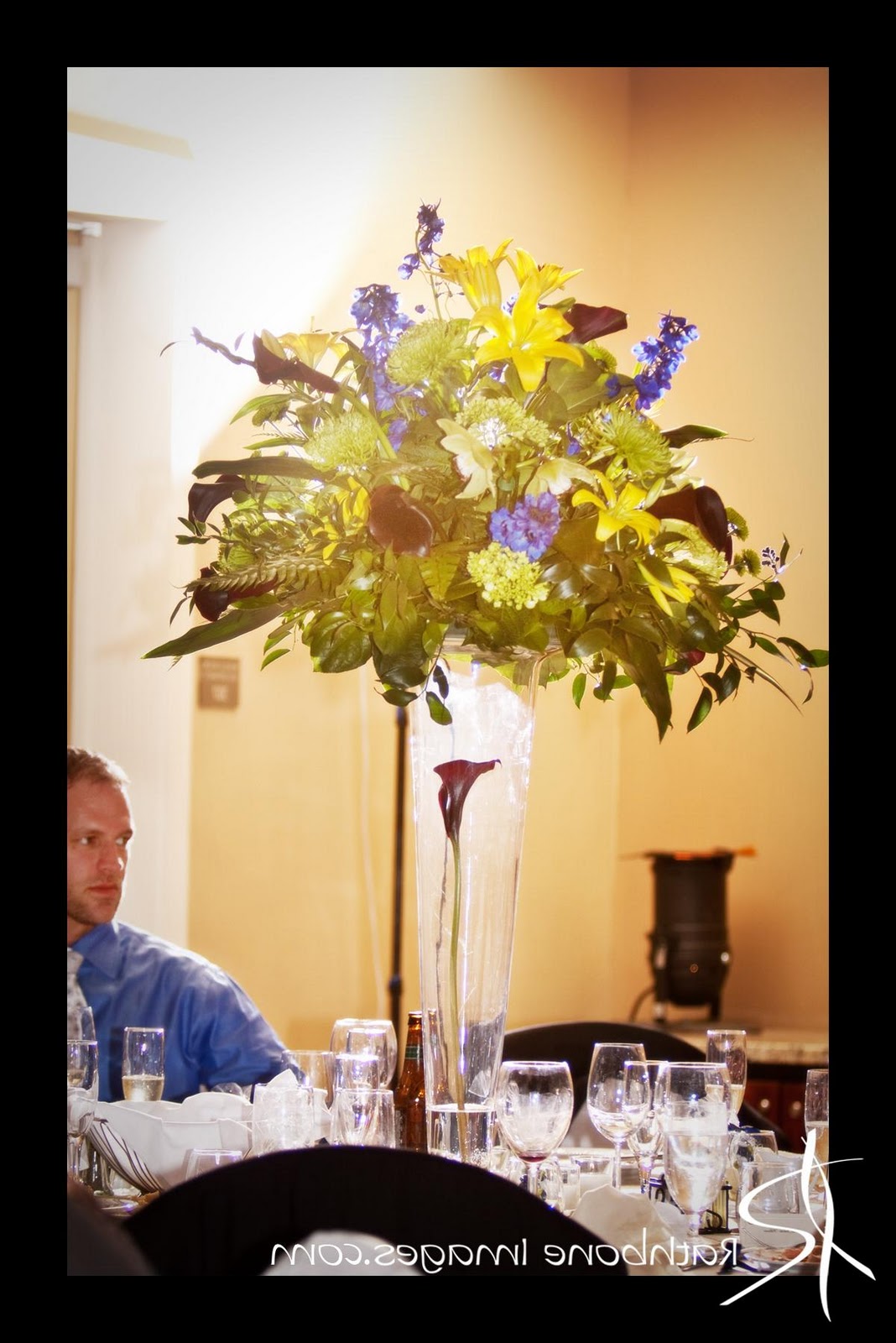 High wedding centerpiece calla