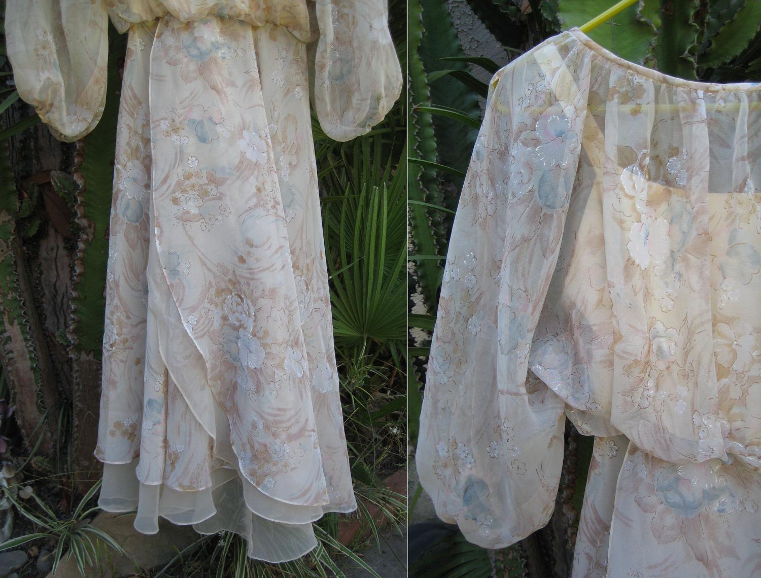 Romantic sheer dress batwing