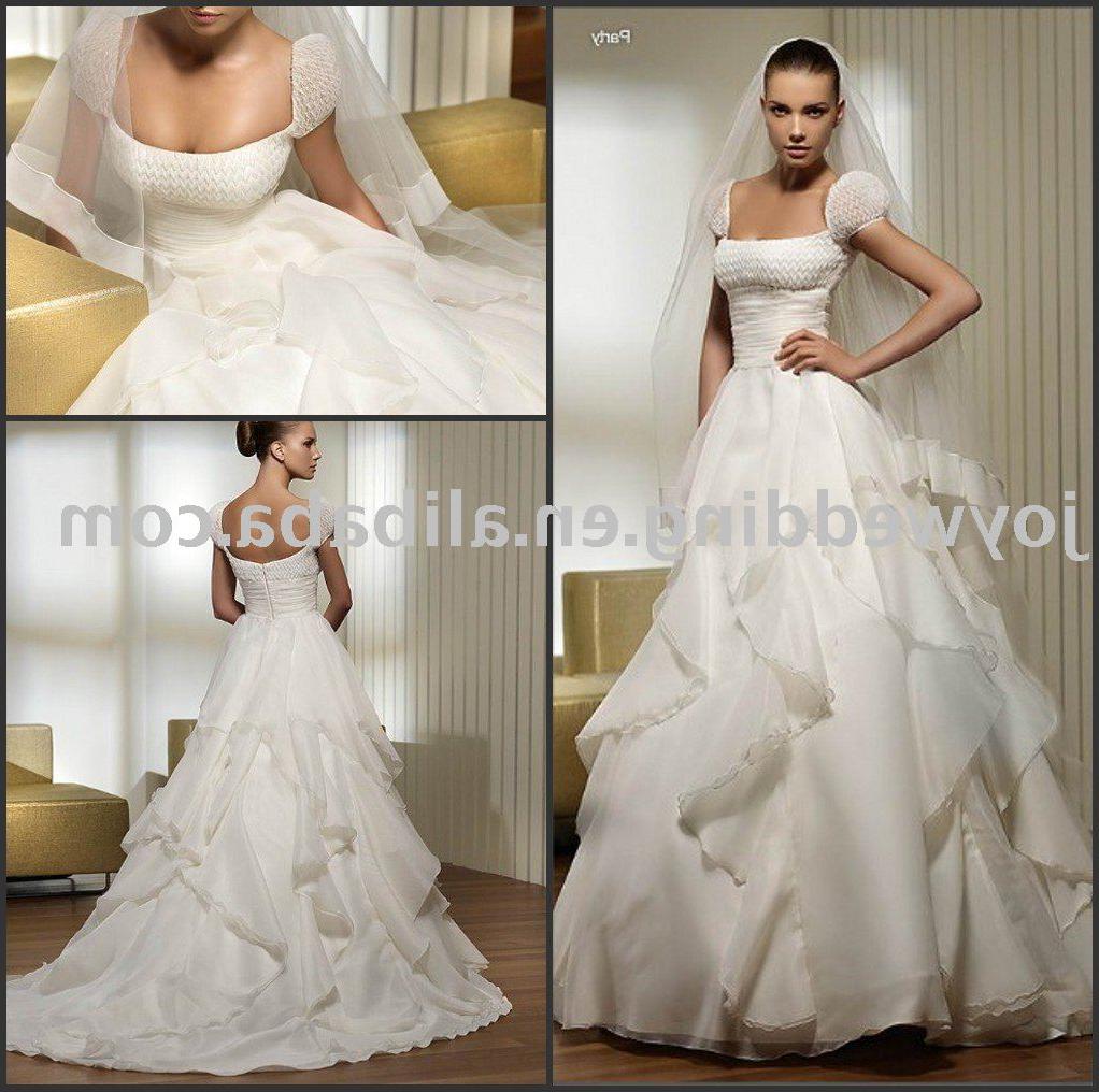 Wholesale Popular new white ivory lace wedding gown W1632