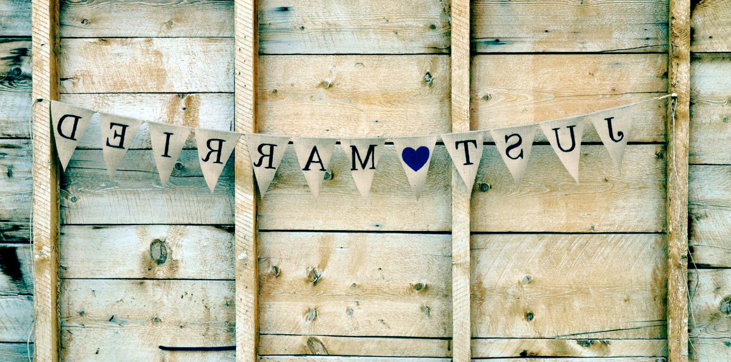 Just Married Single Burlap Banner. From atcompanyb