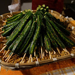spicy cucumber on a stick in Tokyo, Japan 
