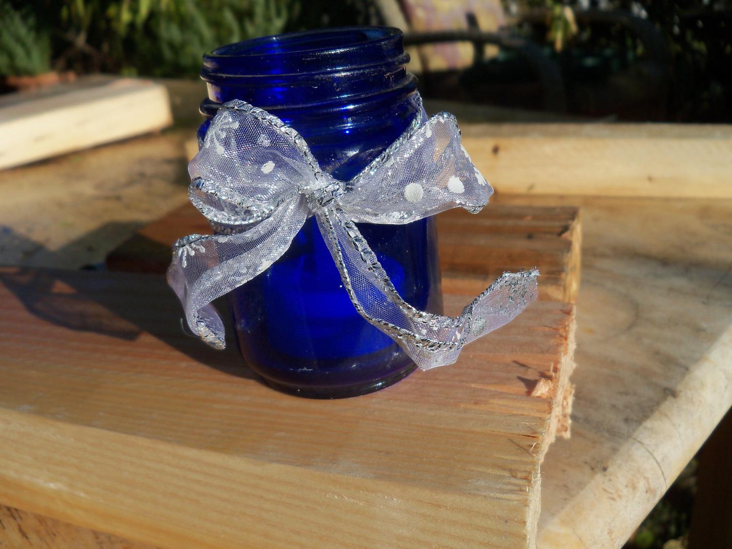 Vintage Cobalt Blue Glass Jar