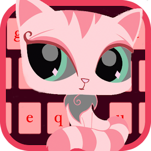 Download Pink flower cartoon kitty keyboard theme For PC Windows and Mac