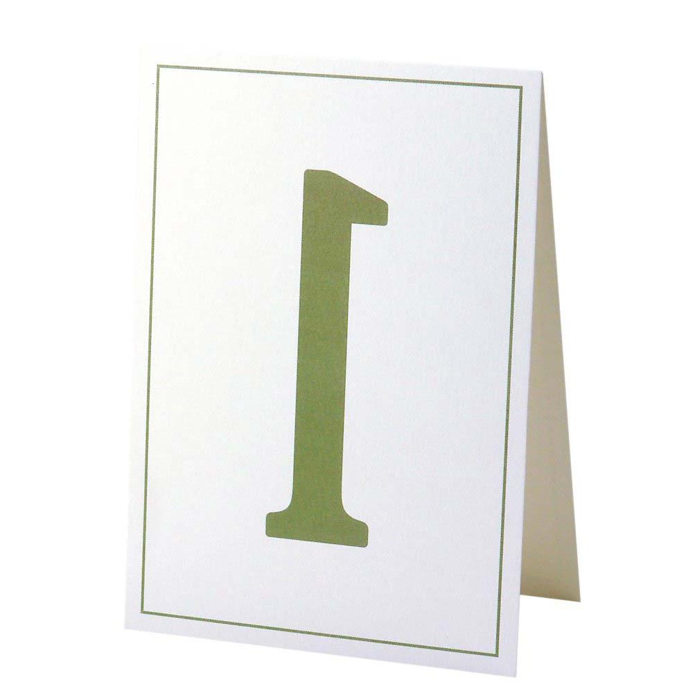 White Sage green table number