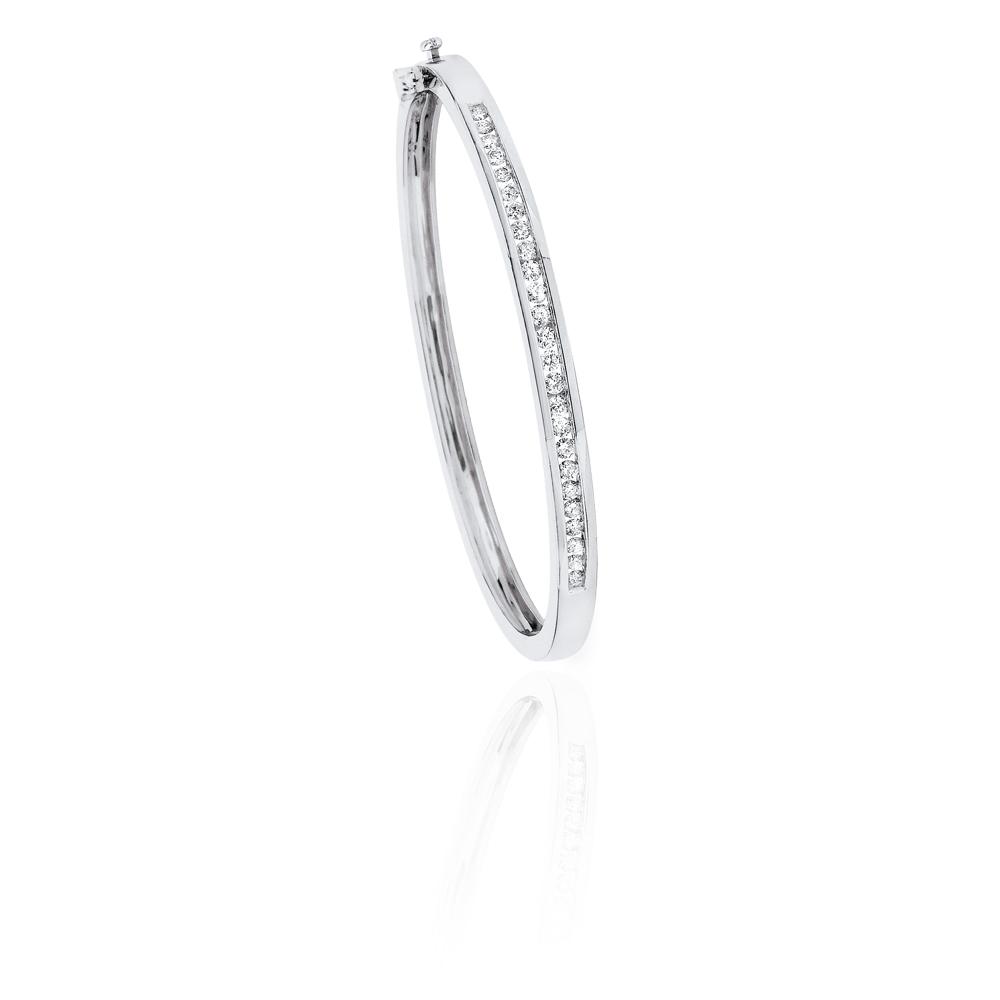 14K White Gold 1 2 ct. Diamond Bangle Bracelet