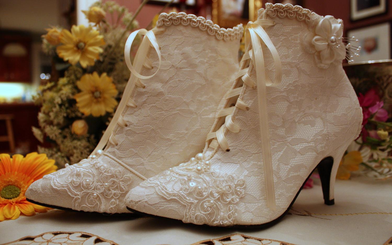 and Lace Bridal Boots