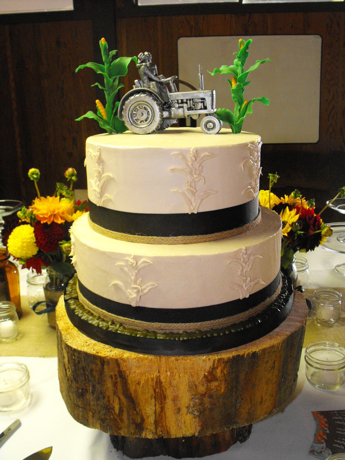 Fall Country Style Wedding Cake. 12x10- serves 95 guests Butter cream