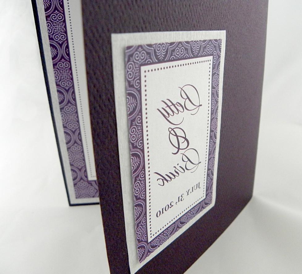 Eggplant Medallion Pattern - Layered Wedding Invitation - Folder style