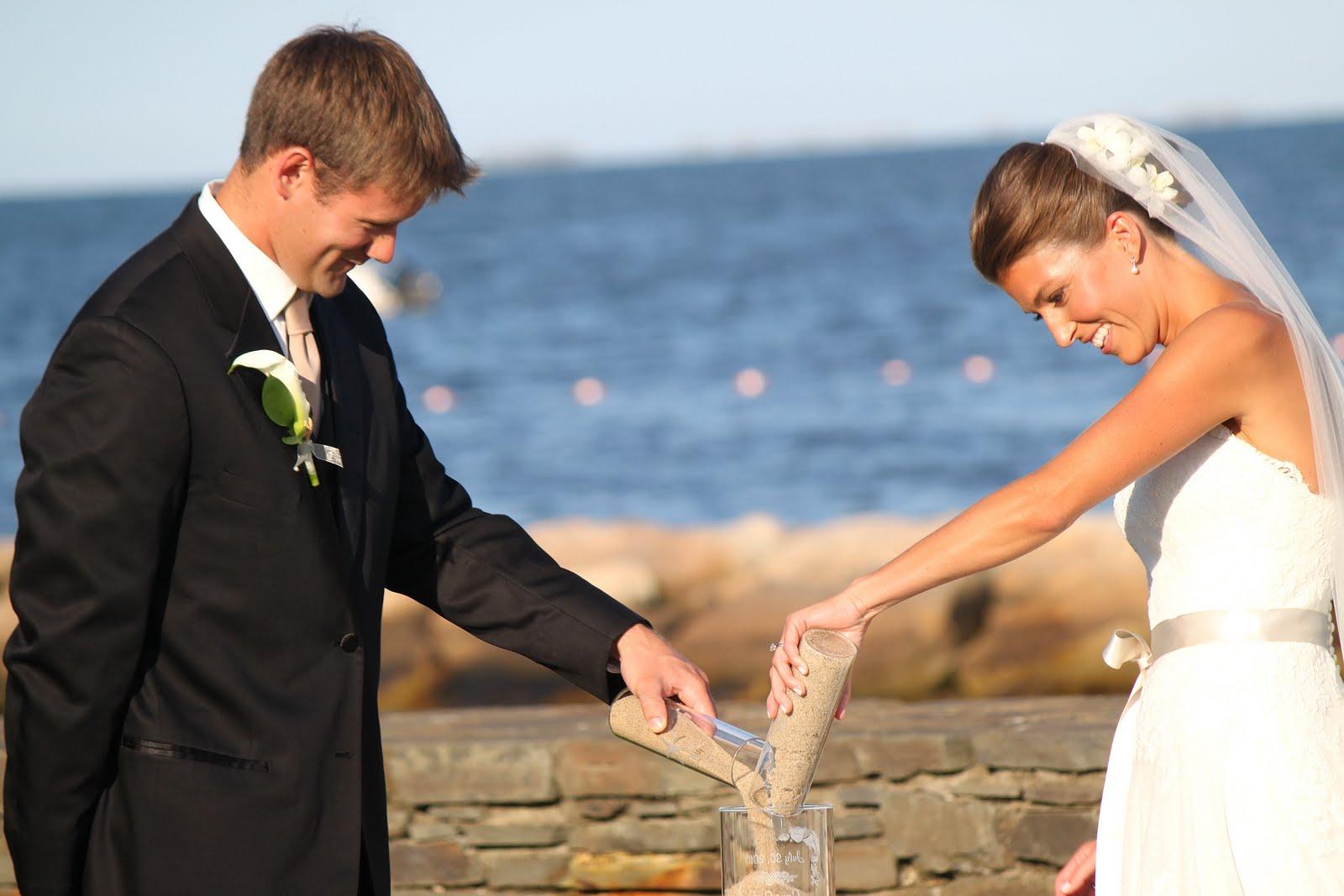 Couple during their sand