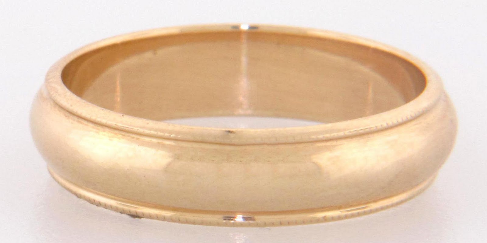 Ladies 14k Yellow Gold Plain Wedding Band