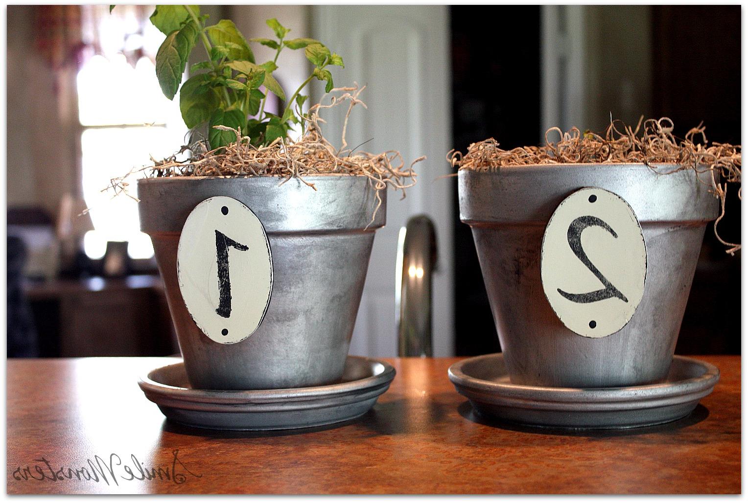 Table Numbered Galvanized Pots