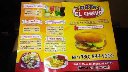 Mexican Restaurant «Tortas El Chavo», reviews and photos, 1101 N Mesa Dr, Mesa, AZ 85201, USA