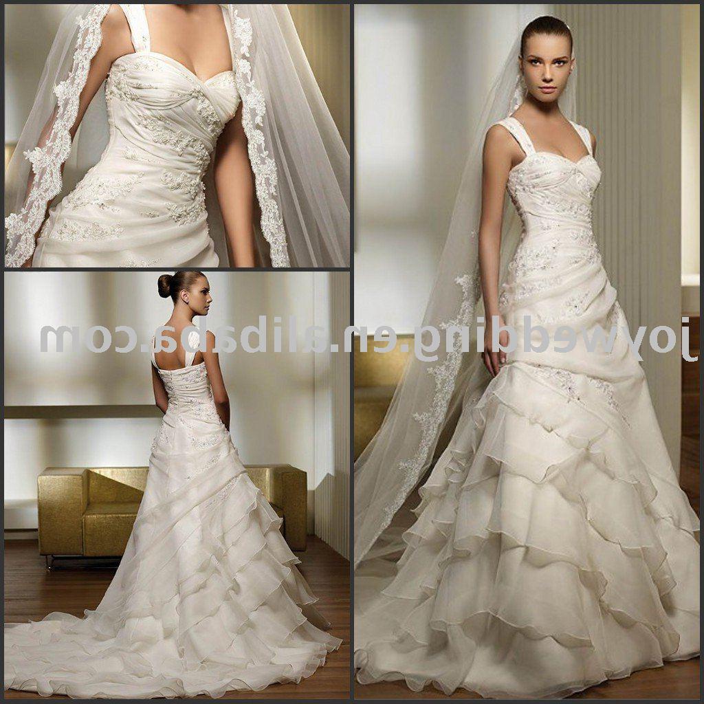 Popular new white ivory lady wedding gown W1665