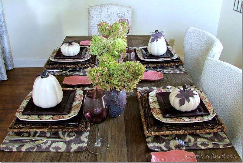 Autumn Dining with modern and traditional place settings