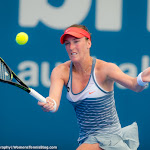 Madison Brengle in action at the 2016 Brisbane International