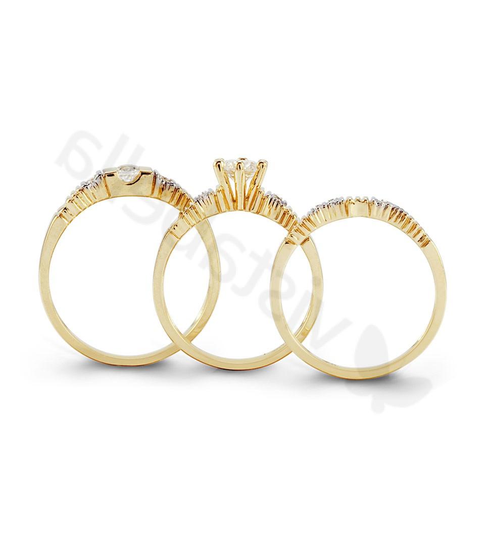 14k Solid Two Tone Gold Ribbed