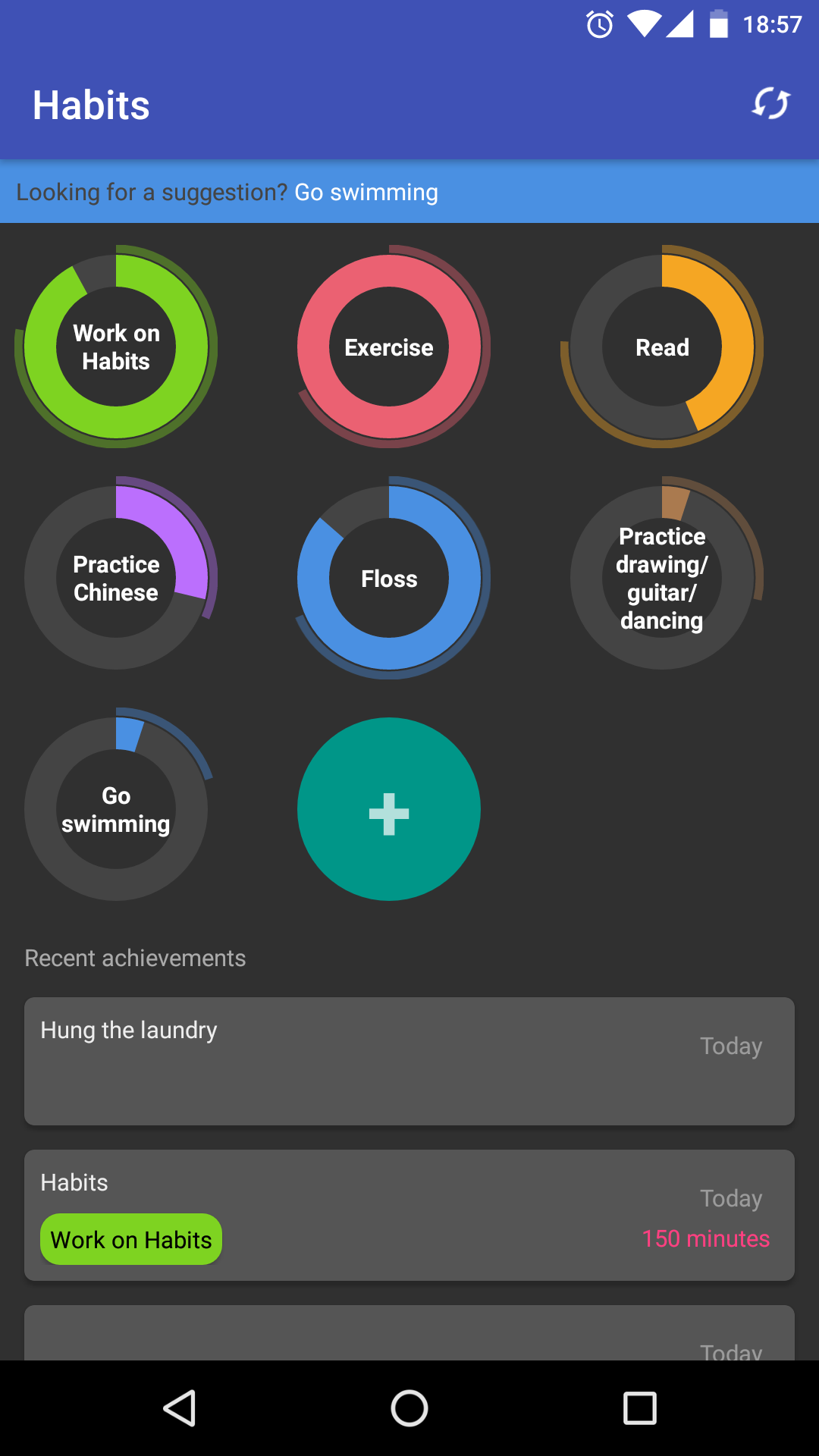 Android application Habits [early alpha] screenshort