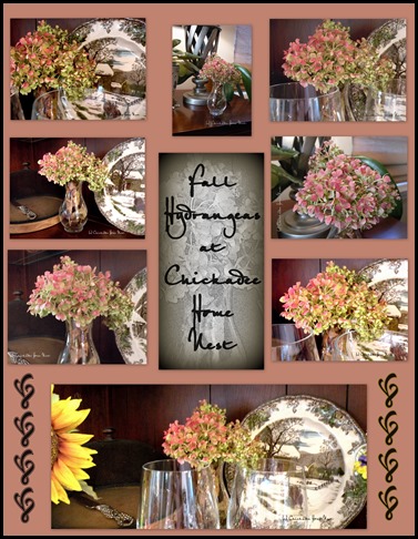 Fall home tour, Chickadee Home Nest, Hydrangeas Collage, Inside and Out, into Thanksgiving