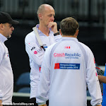PRAGUE, CZECH REPUBLIC - NOVEMBER 13 : Petr Pala during practice at the 2015 Fed Cup Final