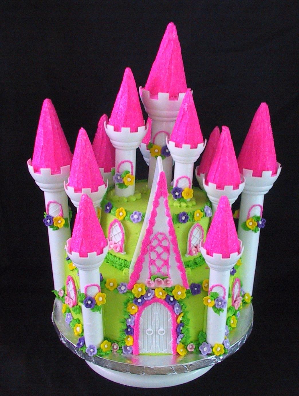 pink castle birthday cake