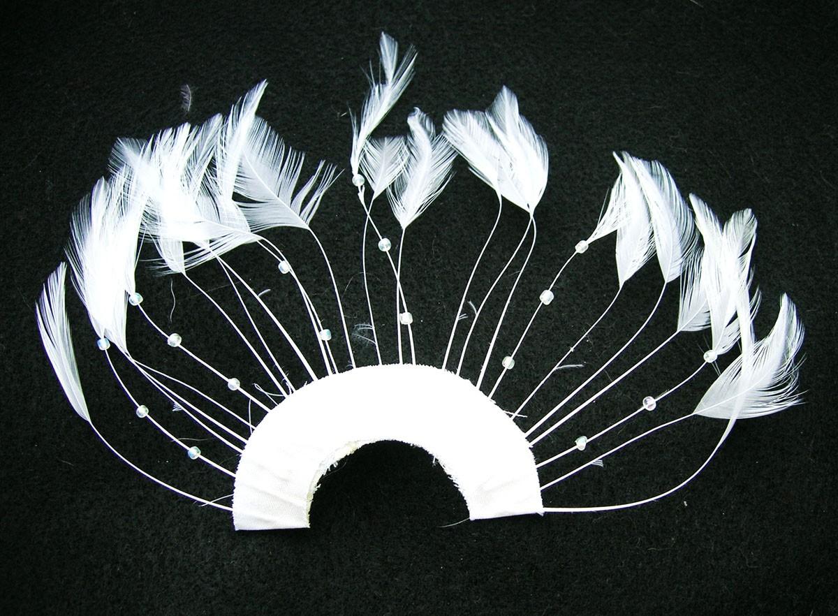 White feather fascinator half