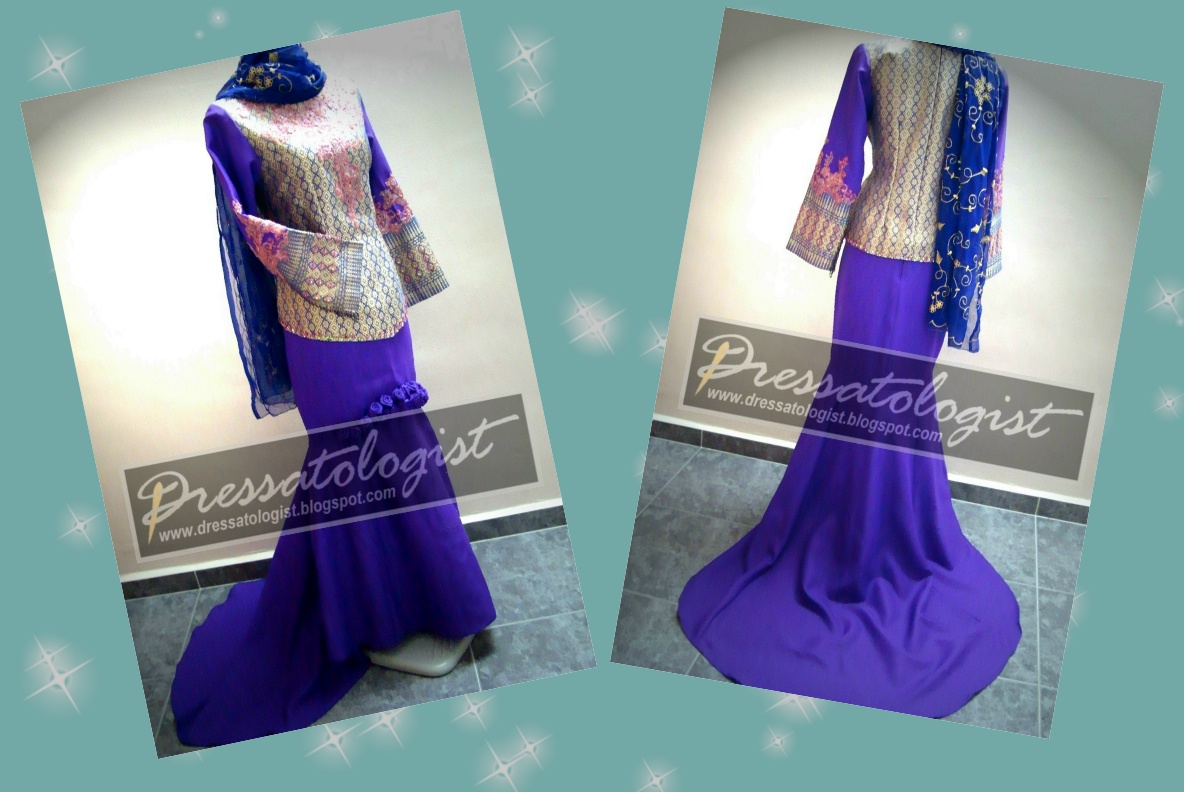 Purple Blue Wedding Costume