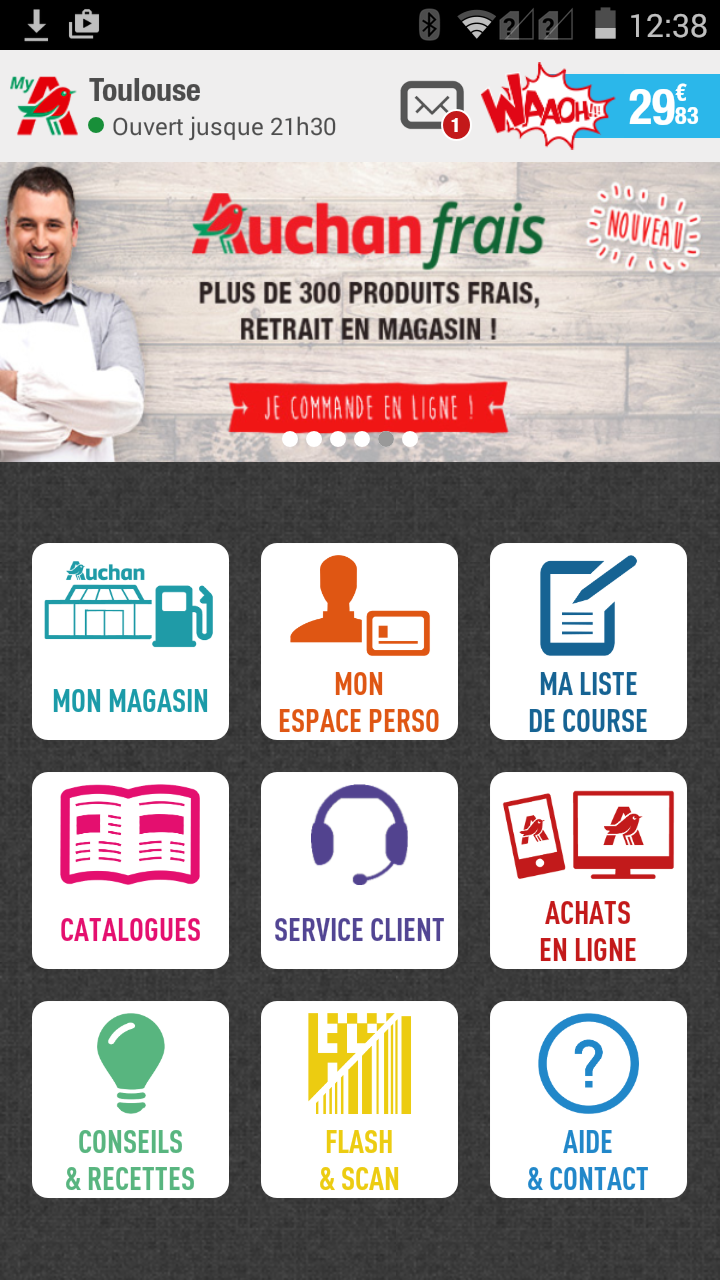 Android application Auchan France screenshort