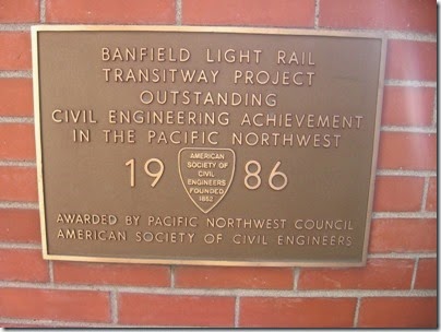 IMG_3506 Banfield Light Rail Transitway Project Plaque at Pioneer Courthouse Square in Portland, Oregon on September 7, 2008