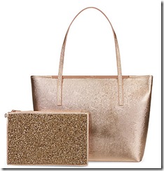 Ted Baker large gold saffiano tote with clutch Ted Baker large gold saffiano tote with clutch