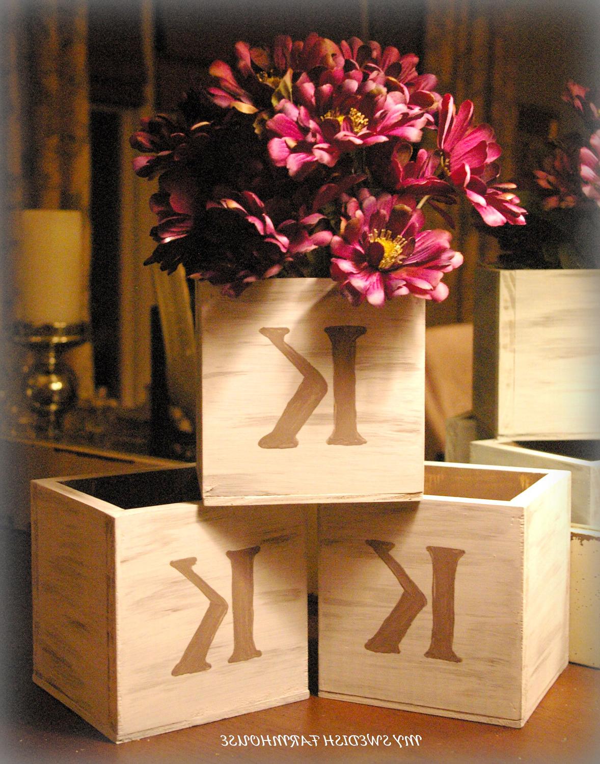 6 Rustic Shabby Chic Wood Vase