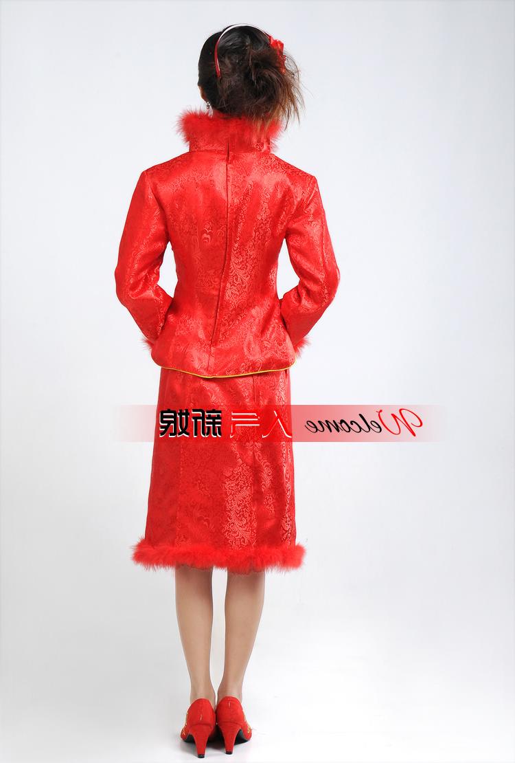 Wholesale - 2011 new style hot sell winter wedding dress short cheongsam set