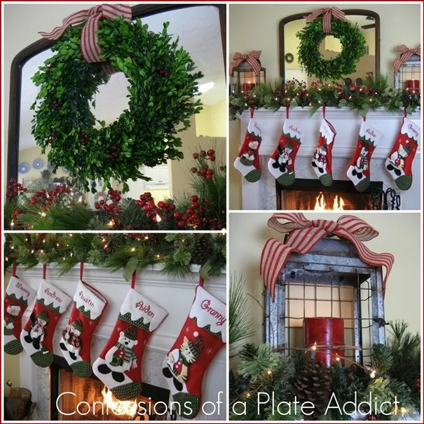 CONFESSIONS OF A PLATE ADDICT Traditional Christmas Mantel