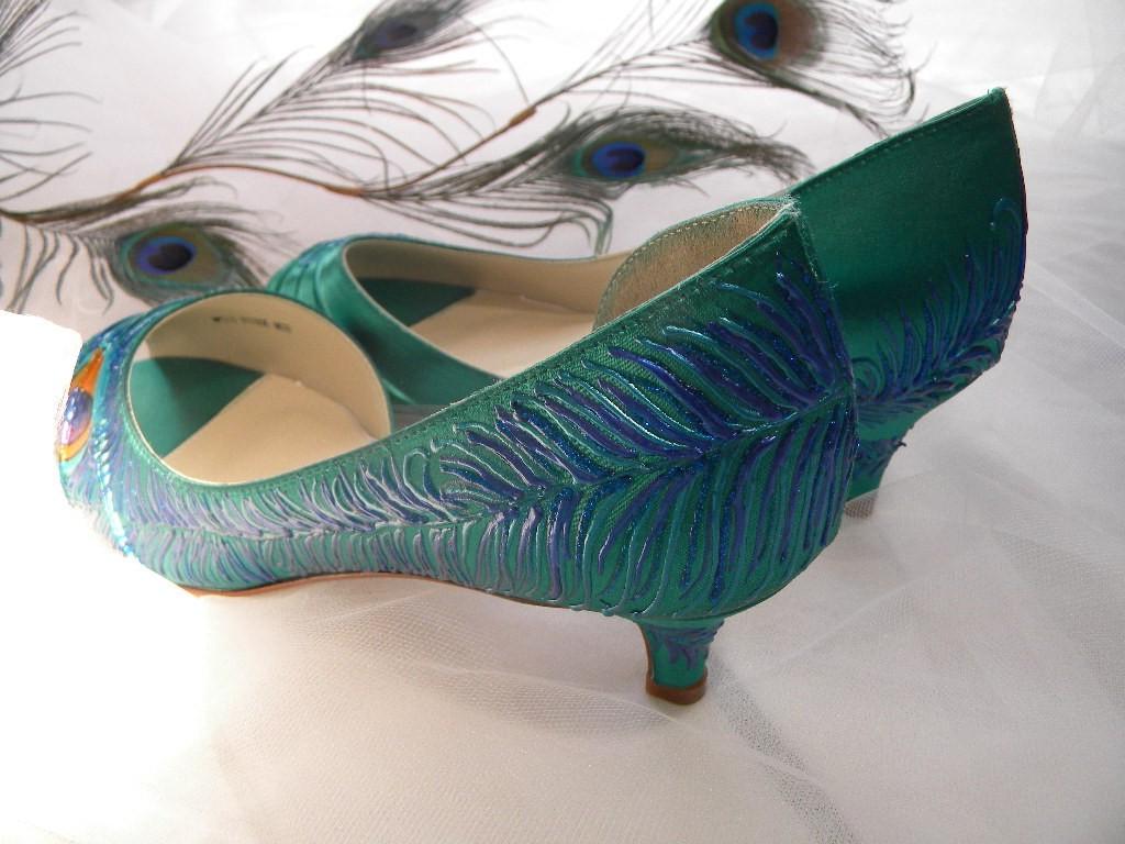 Wedding Shoes peacock feather