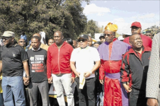 UNITED: ANC leaders and supporters march from Johannesburg's Zoo Lake to the Goodman Gallery in Rosebank in protest against Brett Murray's The Spear painting. PHOTO: MOHAU MOFOKENG