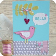 29 - fustelle craft asylum - big shot sizzix - card uccellino ramo