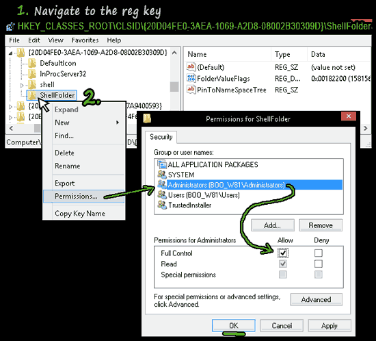 Editing permission Hide This PC (Computer) from Navigation Pane