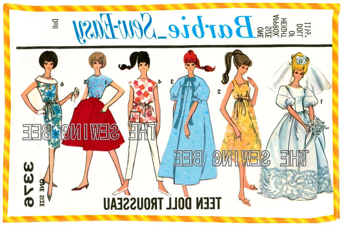 3376 BARBIE Doll Pattern 6 outfits 11-1 2 EASY SEW   eBay