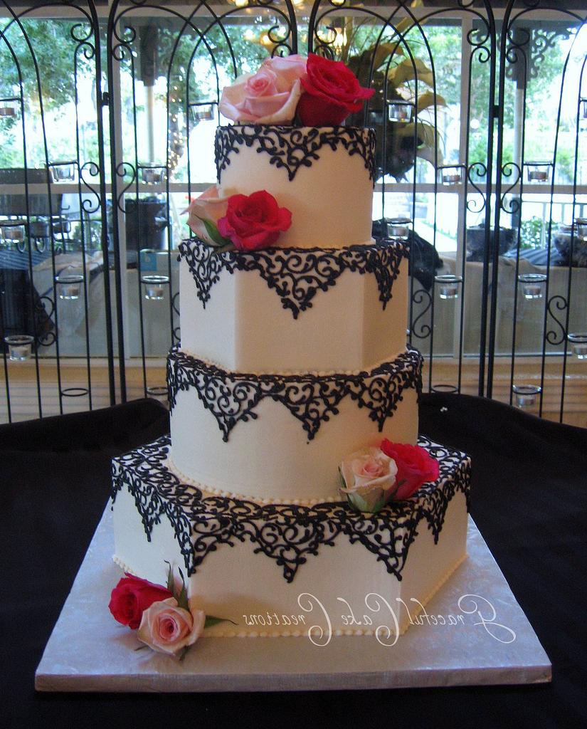 Ivory Hexagon Wedding Cake