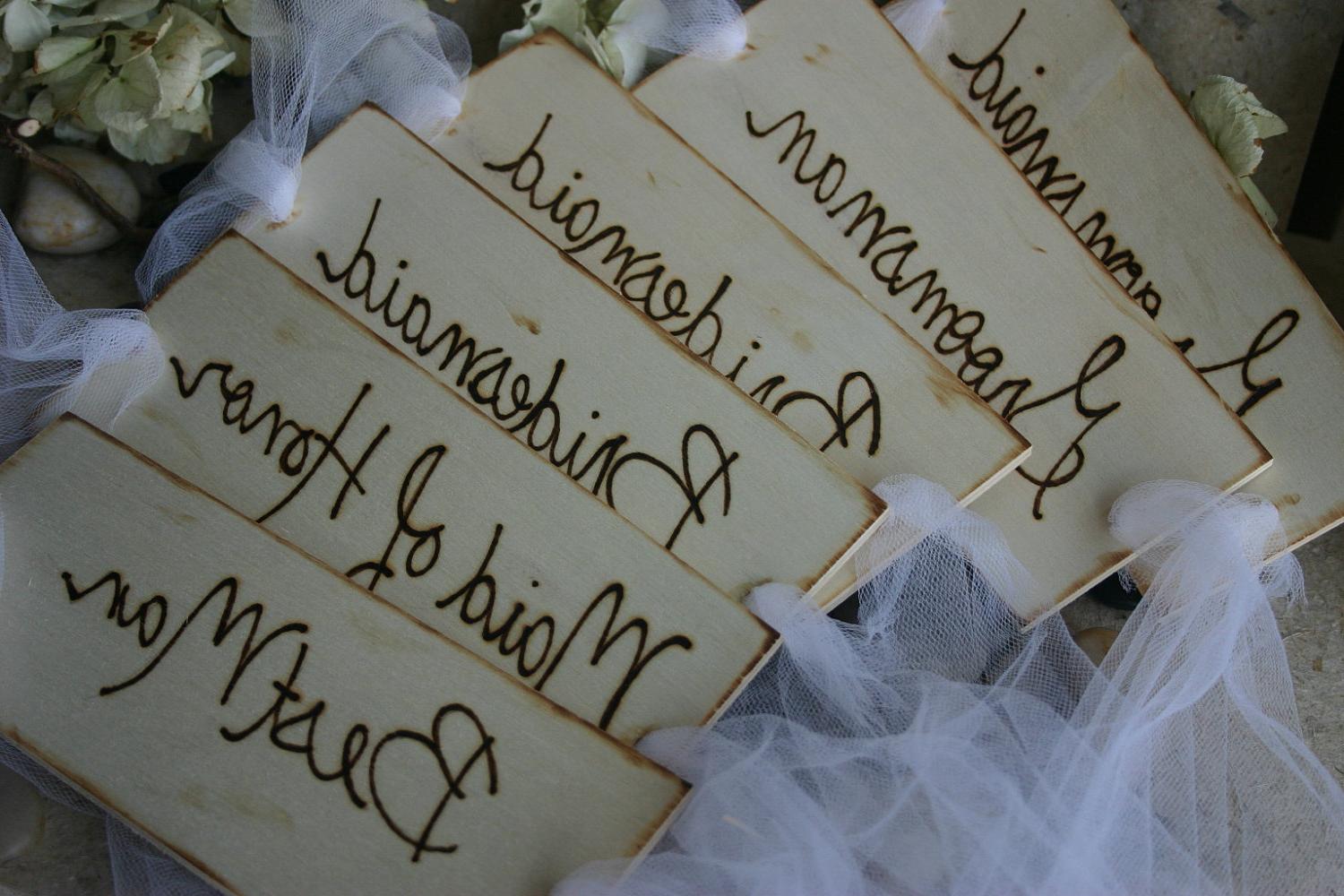 Wedding Chair Signs SET of 12 for Rustic Wedding Decorations