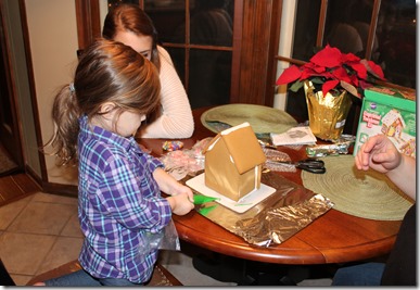 AK, Aunt Krista, & Zoey making a gingerbread house6