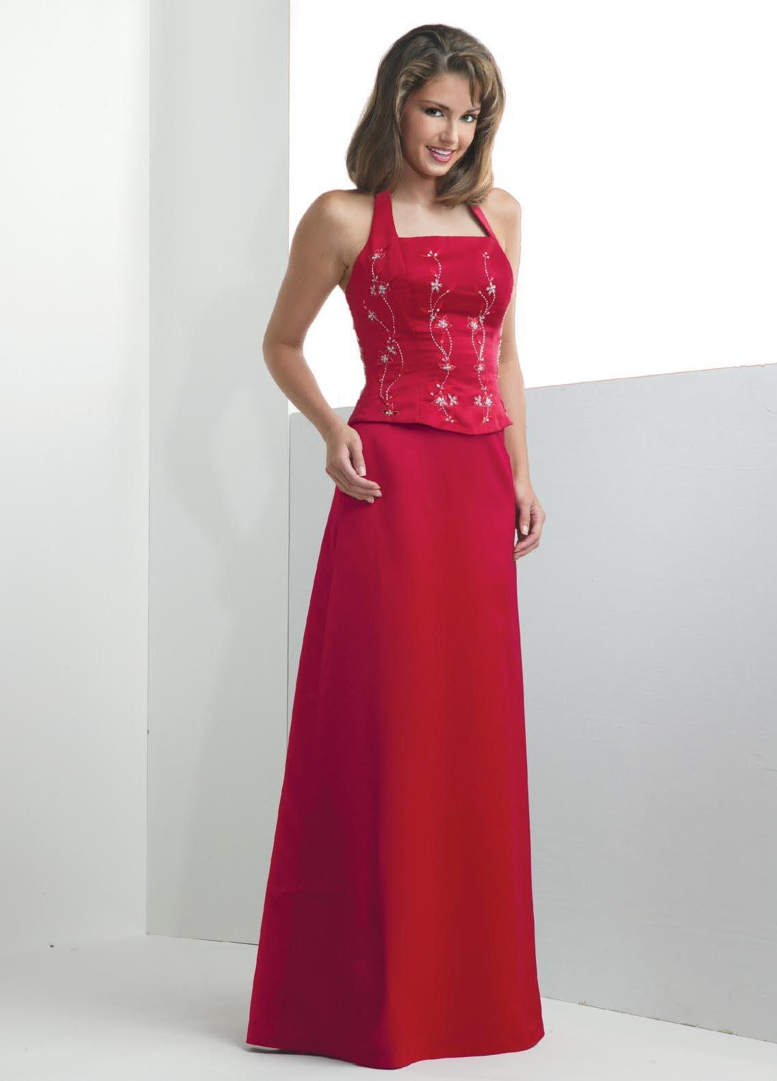 A-Line Halter Top Floor Length