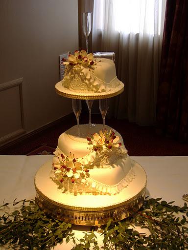 PETTYCOATS ivory with red flowers. Wedding cakes