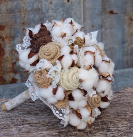 cotton wedding bouquet