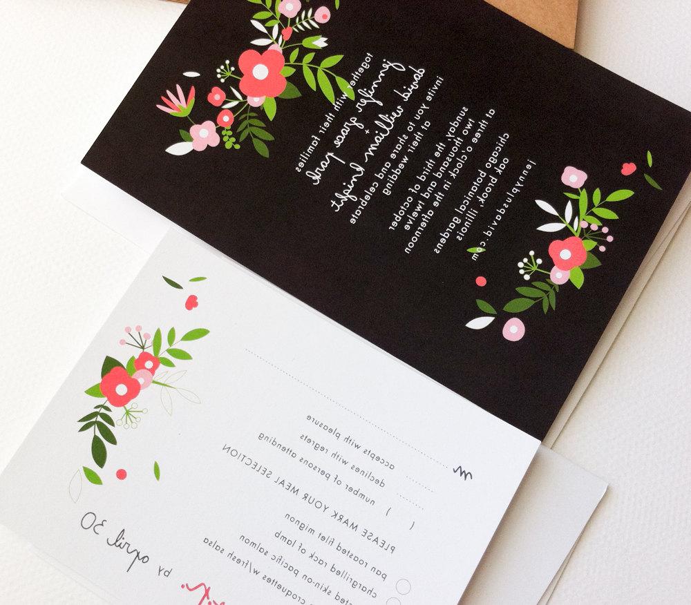 Valley Bouquet Wedding Invitations Sample: Pink & Gray. From fushan159