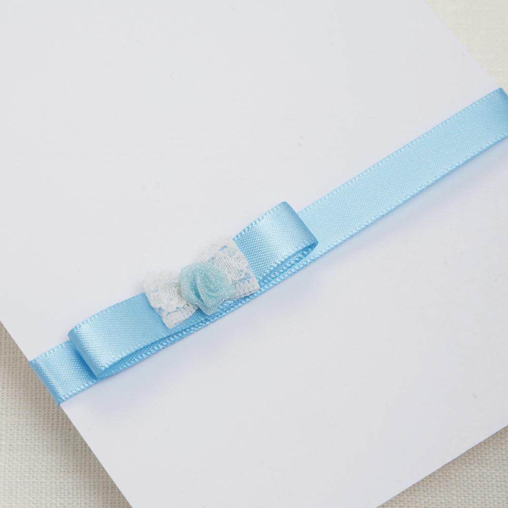 Turquoise Flower Lace Bow Trim