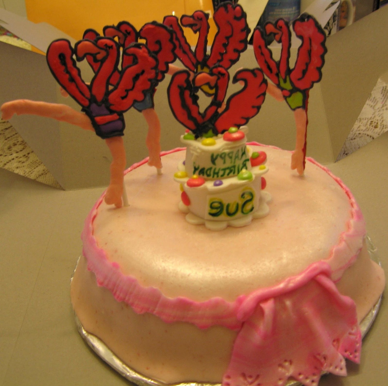 flamingo wedding cake