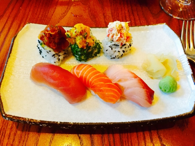 Sushi selection of maki and nigiri at Maze by Gordon Ramsay