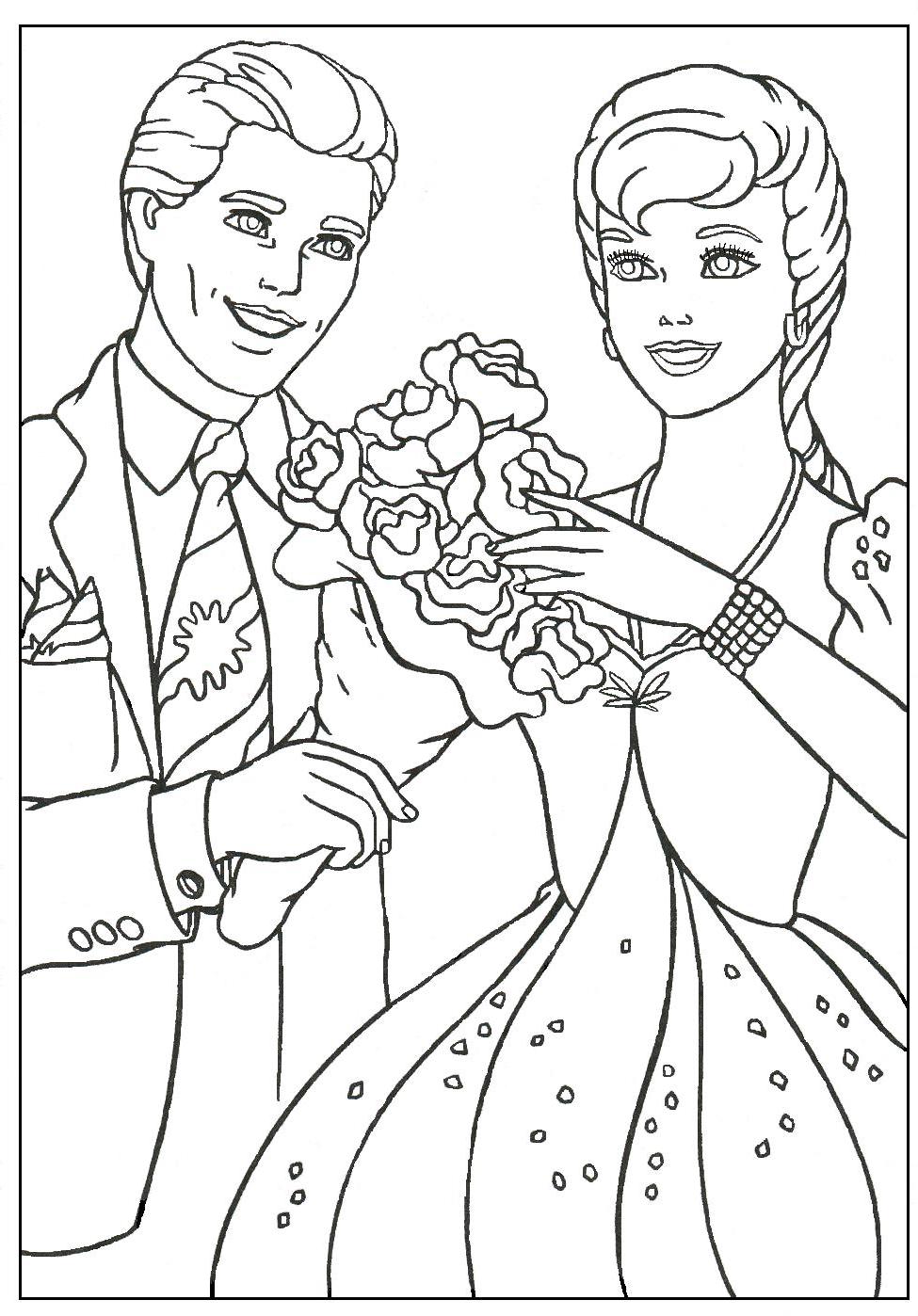 coloring page: a wedding